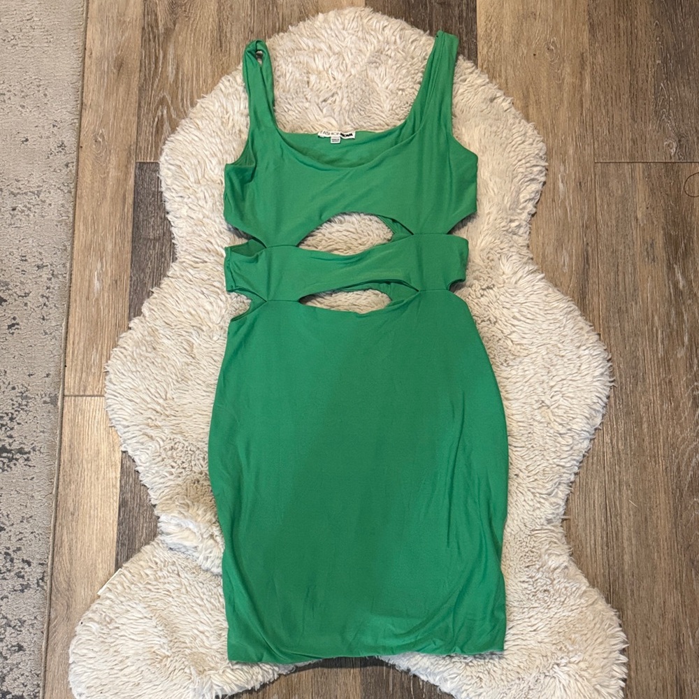 Fashion Nova Vibrant Green Backless Dress